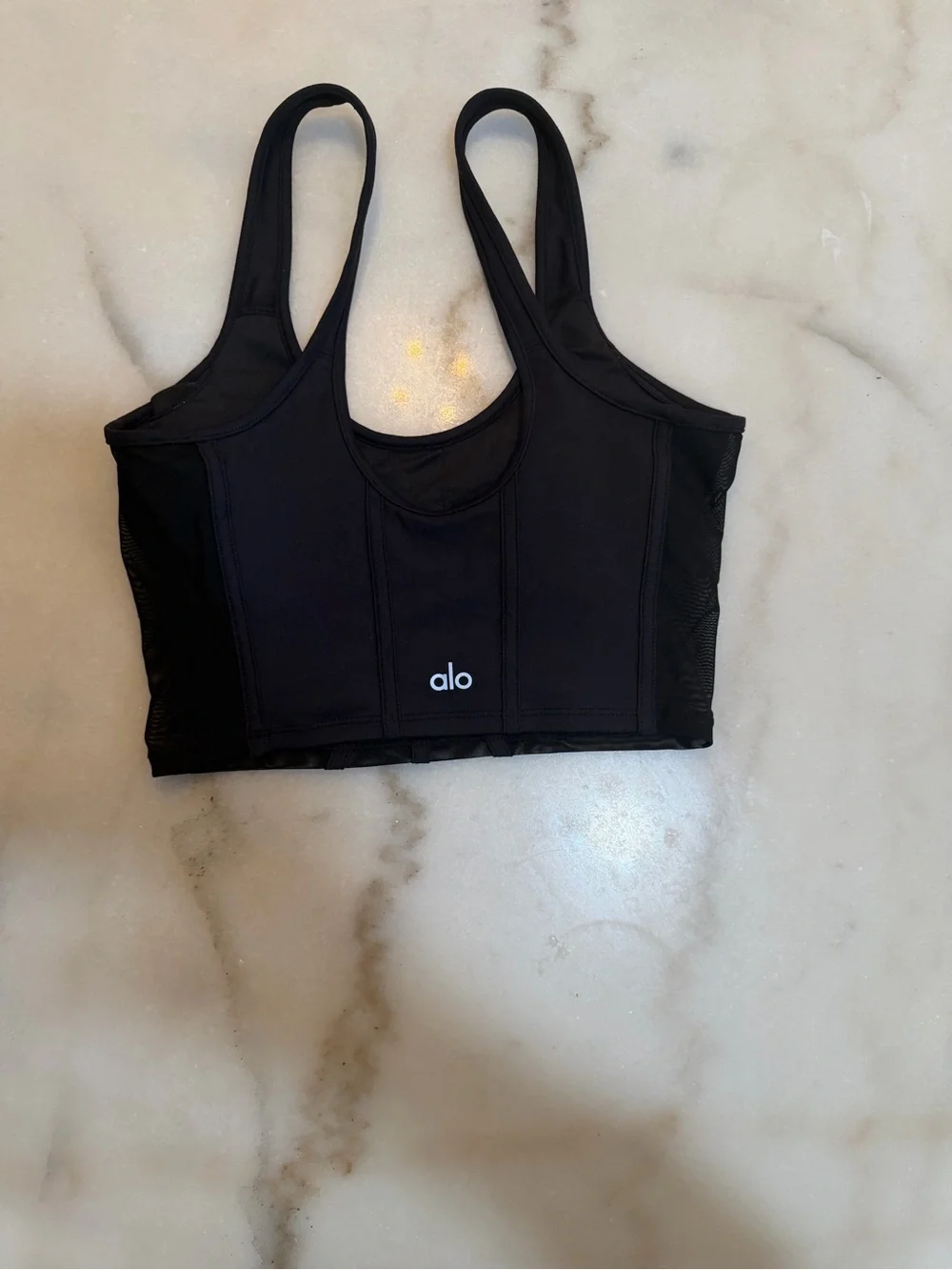 lululemon athletica Black Mesh-Accent Crop Tank